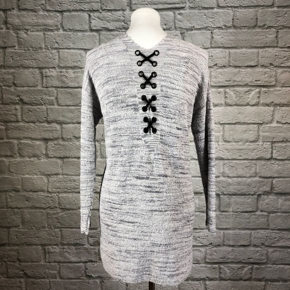 NWT NIC+ZOE Lace It Back Grey Space Dye Cardigan - Picture 3 of 7